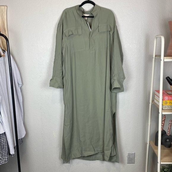 H&M green boxy oversized body maxi dress - Picture 2 of 7